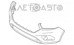 Бампер передний голый Ford Escape MK3 17-19 рест черный царапины, надлом