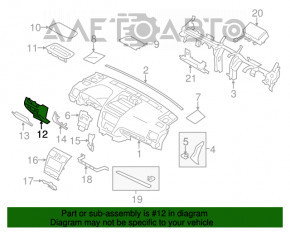 Накладка колени водителя Subaru Forester 14-18 SJ черн