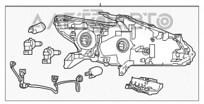 Фара передняя левая Nissan Altima 16-18 голая рест галоген