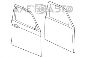 Дверь голая передняя правая Dodge Charger 15-20 рест черный PX8, тычки