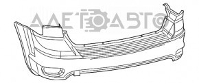 Бампер задній голий Dodge Journey 11-SXT графіт, дрібні тички