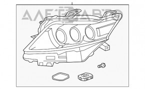 Фара передня права в зборі Lexus RX450h 13-15 рест LED