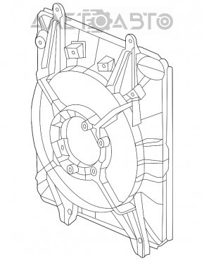 Дифузор кожух радіатора голий Honda CRV 12-16 прав, надлом креп