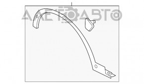 Накладка арки крыла передняя правая Ford Escape MK3 13-16 дорест,трещ,надлом креплений