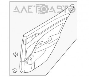 Обшивка двери карточка задняя левая Hyundai Elantra AD 17-20 тряпка сер, царапины