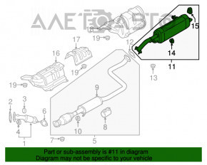 Глушитель задняя часть с бочкой Hyundai Elantra AD 17-20 2.0 отпилена шпилька, примята