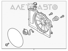 Диффузор кожух радиатора в сборе Hyundai Elantra AD 17-20 2.0 сломан фитинг
