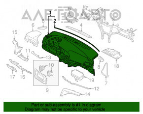 Торпедо передня панель без AIRBAG Hyundai Elantra AD 17-18