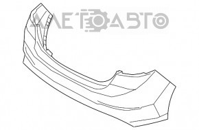 Бампер задній голий Hyundai Elantra AD 17-18 дорест, червоний, тріщина в креп