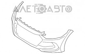 Бампер передній голий Hyundai Elantra AD 17-18 дорест, не оріг, срібло, злом кріп