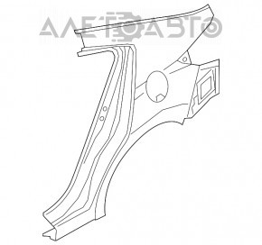 Четверть крыло задняя правая Hyundai Elantra AD 17-20 графит, тычка