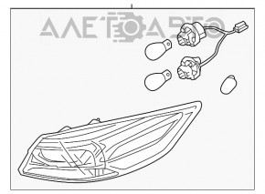 Ліхтар зовнішній крило лівий Hyundai Elantra AD 17-18 дорест, галоген, тріщина