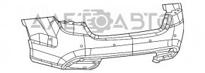Бампер задній голий Chrysler 200 15-17 графіт, подряпини, тріснуть, тріщини в креп
