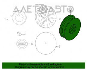 Запасное колесо докатка Nissan Altima 13-18 R16