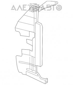 Дефлектор радіатора прав Nissan Versa 12-19 usa 1.6 тріщина