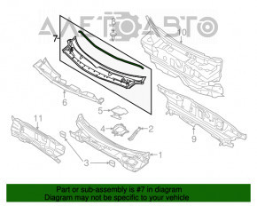 Решетка дворников пластик Ford Explorer 11-19 рассохся уплотнитель, слом креп