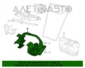 Механизм крепления запасного колеса Fiat 500 12-13