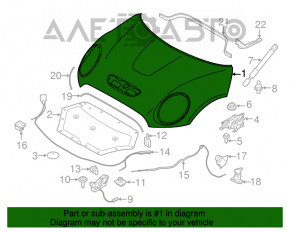 Капот голий Mini Cooper F56 3d 14-19 дорест, зелений B22, ухвалять