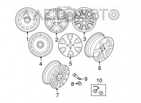 Запасное колесо докатка R15 Ford Fiesta 14-19