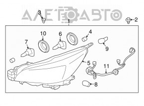 Фара передня ліва Subaru Legacy 15-17 гола дорест галоген, зламане кріплення