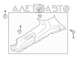 Накладка задньої стійки нижня ліва Subaru Forester 14-18 SJ сіра, злам креп, побілів пластик