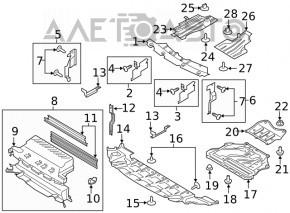 Жалюзі дефлектор радіатора у зборі Ford Escape MK3 17-19 рест 1.5T 2.0T 2.5 з мотором, надламані кріплення, тріщини