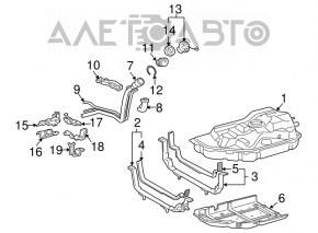 Защита топливного бака Toyota Highlander 08-13 трещины, надрывы