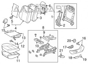 Водительское сидение Toyota Camry v50 12-14 usa без airbag, SE, электро, комбинированое черн