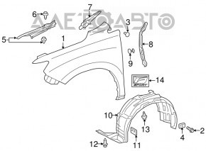 Підкрилок передній лівий Lexus RX350 RX450h 13-15 рест