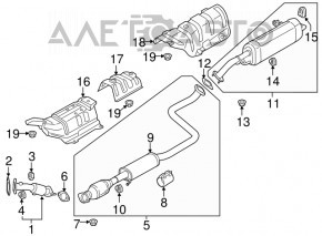 Глушитель задняя часть с бочкой Hyundai Elantra AD 17-20 2.0 примята