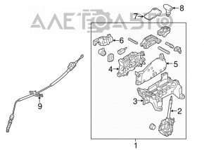 Ручка АКПП с накладкой шифтера Hyundai Elantra AD 17-20 потёртости на накладке
