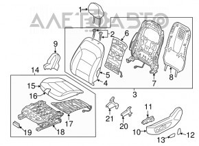 Сидіння водія Hyundai Elantra AD 17-20 без airbag, механічні, ганчірка сер