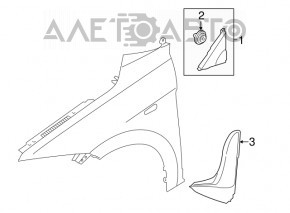 Молдинг крыла треугольник передний правый Hyundai Elantra AD 17-20