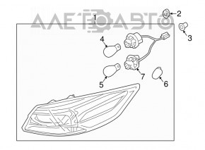 Ліхтар зовнішній крило лівий Hyundai Elantra AD 17-18 дорест, галоген, тріщина