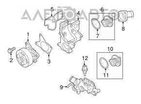 Корпус термостата Nissan Sentra 13-19 1.8 метал з помпою