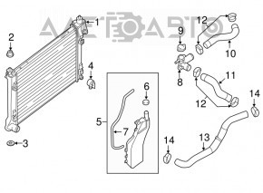 Радиатор охлаждения вода Nissan Sentra 13-19 1.8 АКПП примят