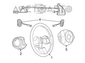 Кнопки керування круїз-контролем на кермі Fiat 500 12-16
