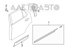 Накладка двери нижняя задняя правая Ford Explorer 11-15 дорест, трещина в креплении, царапина