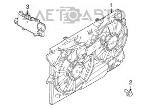 Диффузор кожух радиатора в сборе Ford Flex 13-19 новый неоригинал