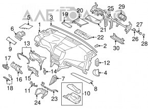 Торпедо передня панель без AIRBAG Subaru Impreza 17-GK шкіра