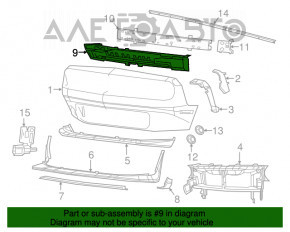 Абсорбер переднего бампера Dodge Challenger 15-19 рест, слом креп, надломы, примят