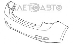 Бампер задній голий Acura ILX 13-15 дорест, графіт, прим'ят, тичка