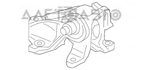 Подушка двигуна ліва Acura ILX 13-15 потріскана