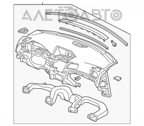 Торпедо передняя панель без AIRBAG Acura ILX 13-17 черн