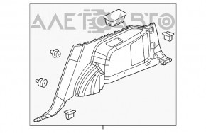 Обшивка арки правая Chevrolet Equinox 10-17 черная под сабвуфер, затертая, слом креп, без заглушек