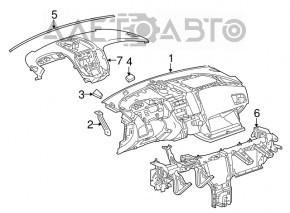 Торпедо передня панель без AIRBAG Chevrolet Equinox 10-17