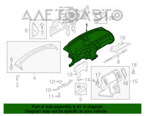 Торпедо передня панель без AIRBAG Ford Flex 09-19 сіра, тріщина, поріз