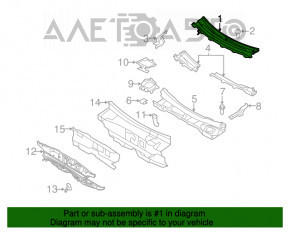 Решетка дворников пластик Ford Flex 09-19 сломано крепление