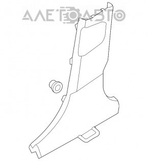 Накладка центральної стійки нижня права Hyundai Elantra UD 11-16 черн, подряпина