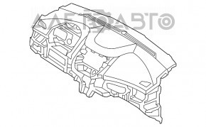 Торпедо передня панель без AIRBAG Hyundai Elantra UD 11-13 дорест чорна, що стрільнула